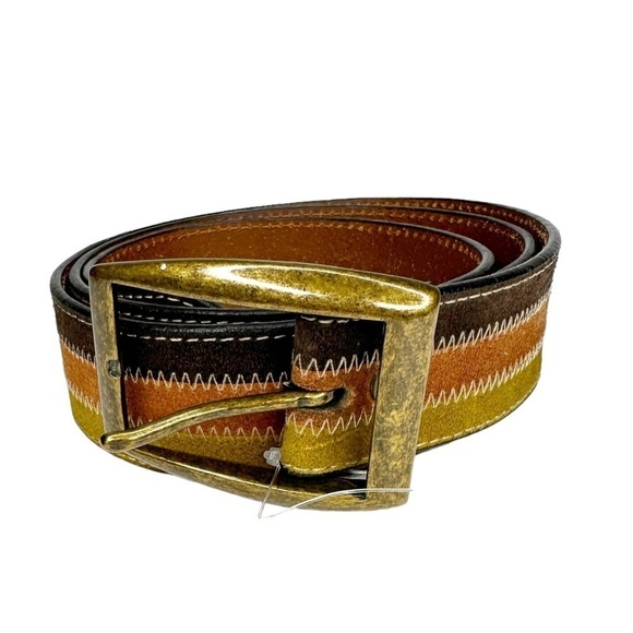 NWOT GAP Men’s Retro Style Tri Color 1.5” Genuine Leather Belt 42 - Picture 1 of 4